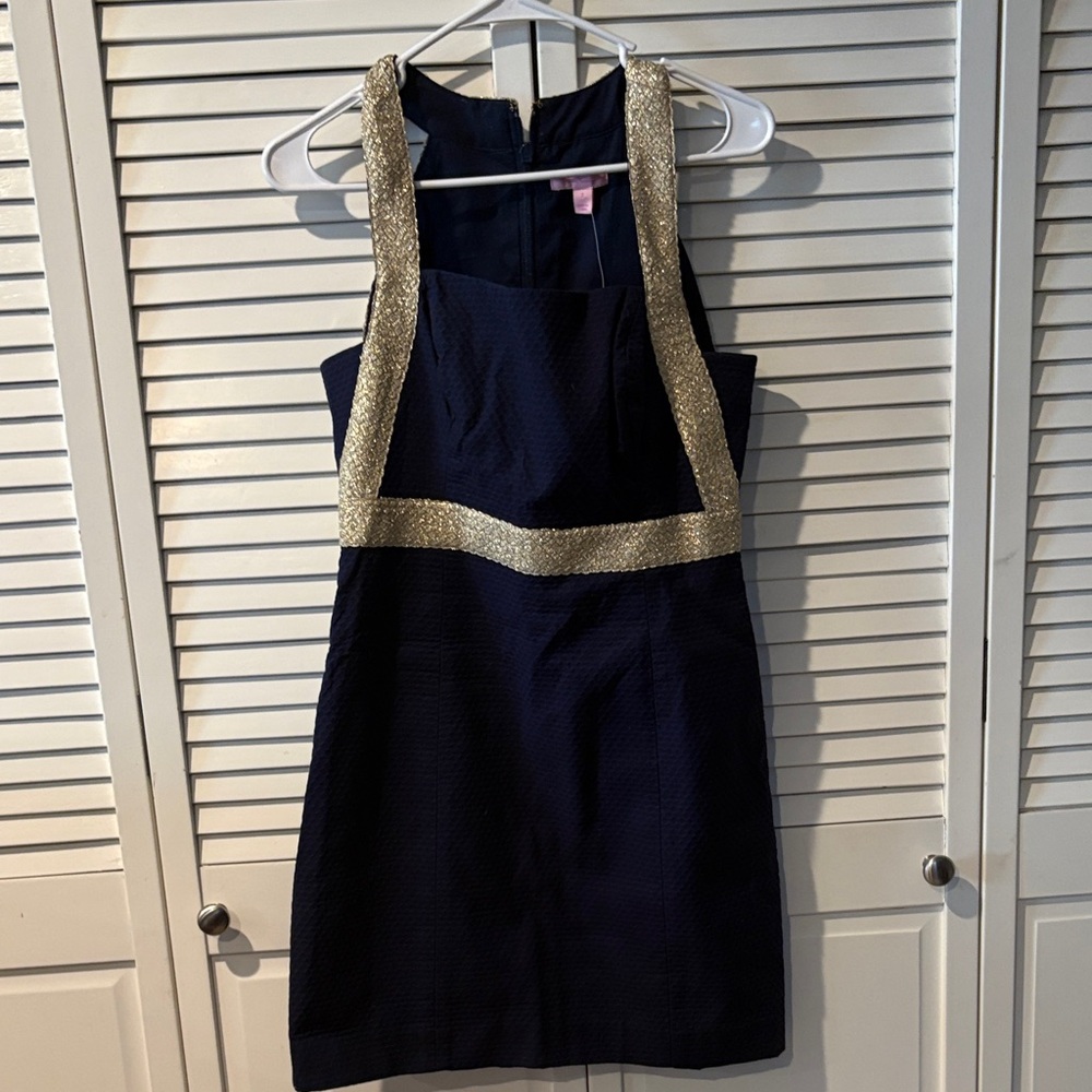 Lilly Pulitzer Navy and Gold Dress